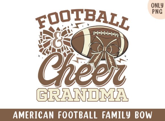 American Football Cheer Grandma Bow PNG: A Crafts & Graphics Gem for Content Publishers
