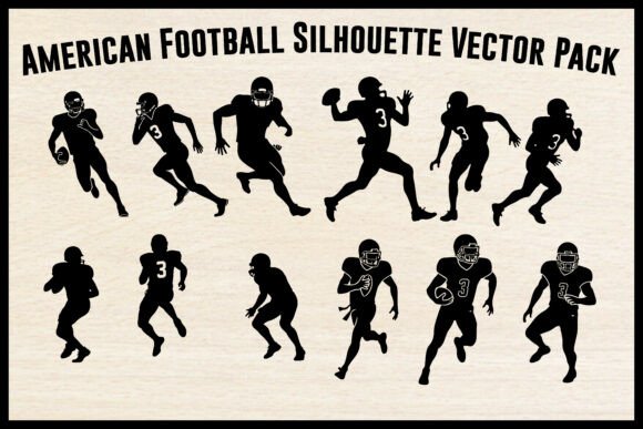 American Football Player Silhouette Vector for Crafts & Graphics