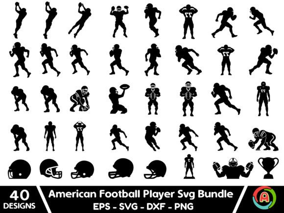 American Football SVG Bundle, Silhouette – Graphics for Crafts & Branding