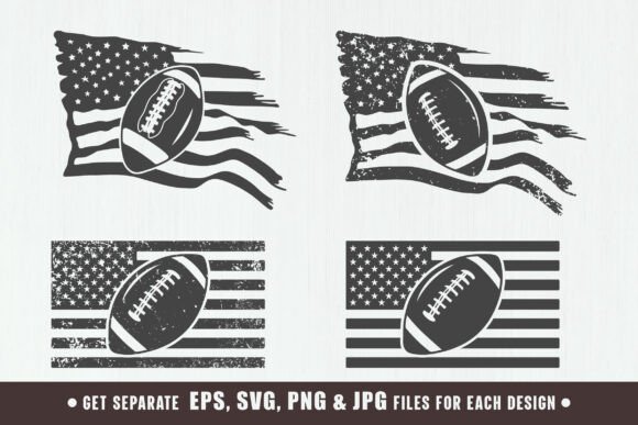American Football with Flag Svg: A Dynamic Graphic for Local Business Branding