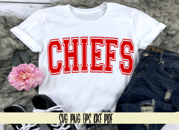 Chiefs Football Varsity Curved in Red – Graphics for Crafts & Digital Sellers