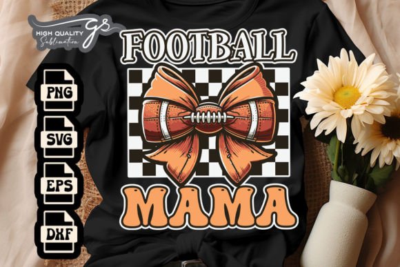 Coquette Bow American Football Mama SVG for Graphics & Crafts Projects