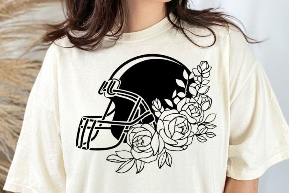 Floral Football Helmet SVG: A Craft-Friendly Graphic for Handmade Football Lovers