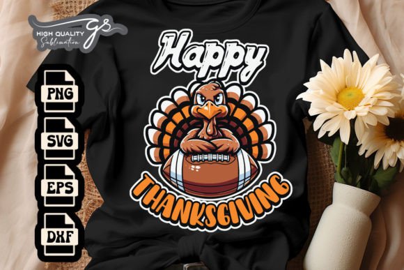 Happy Thanksgiving Football Turkey SVG for Crafts & Graphics