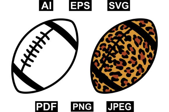 Leopard Print Football Clipart Adds Bold Visual Flair to Crafts & Graphics Projects