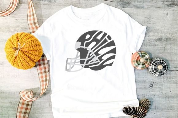 Philly Football Helmet Word Art SVG Cut for Graphics & Crafts