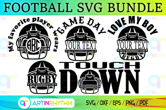 Rugby and Football Monogram SVG Bundle: Graphics for Crafts