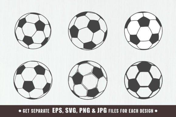 Soccer Ball Silhouettes for Crafts & Graphics