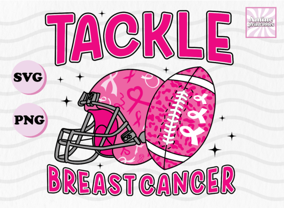 Tackle Breast Cancer Ribbon Football SVG for Crafts & Graphics